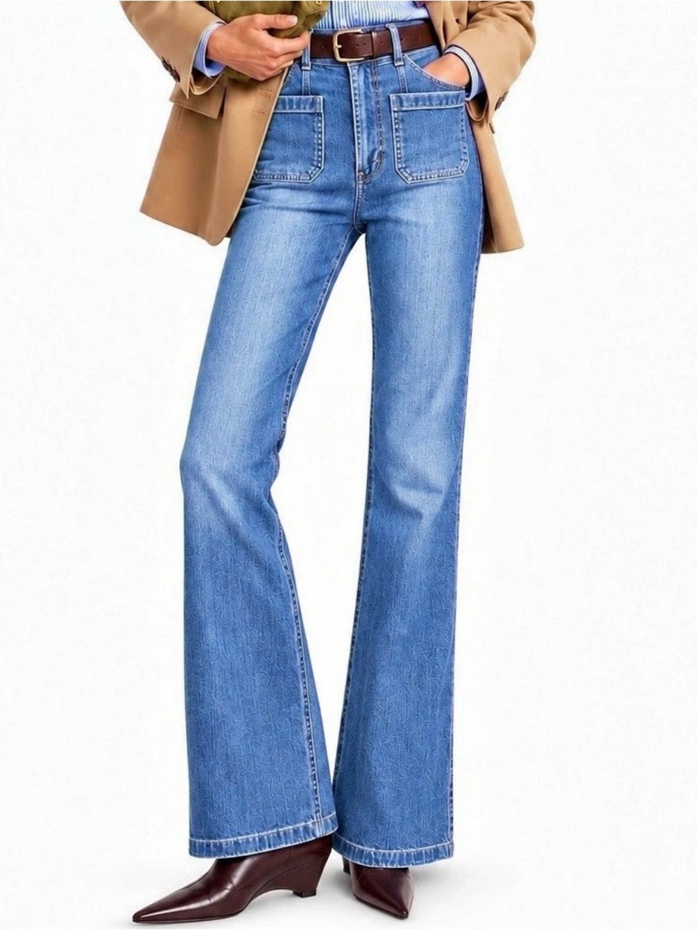 Gap High Rise '70s Flare Jeans Blue Waist 27 / 4R, Like New
